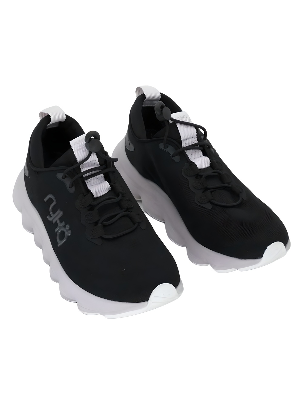 Ryka Podflow EZ Bungee Lace Black Mesh Walking Sneakers Size 7M